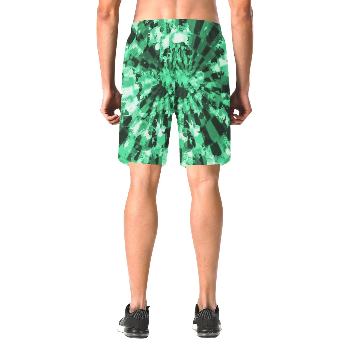 Green Tie-Dye Casual Shorts