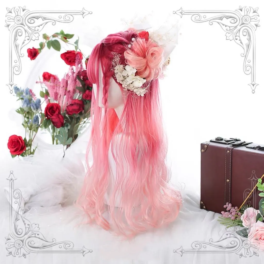 Harajuku Lolita daily gradient long curly wig BY7068