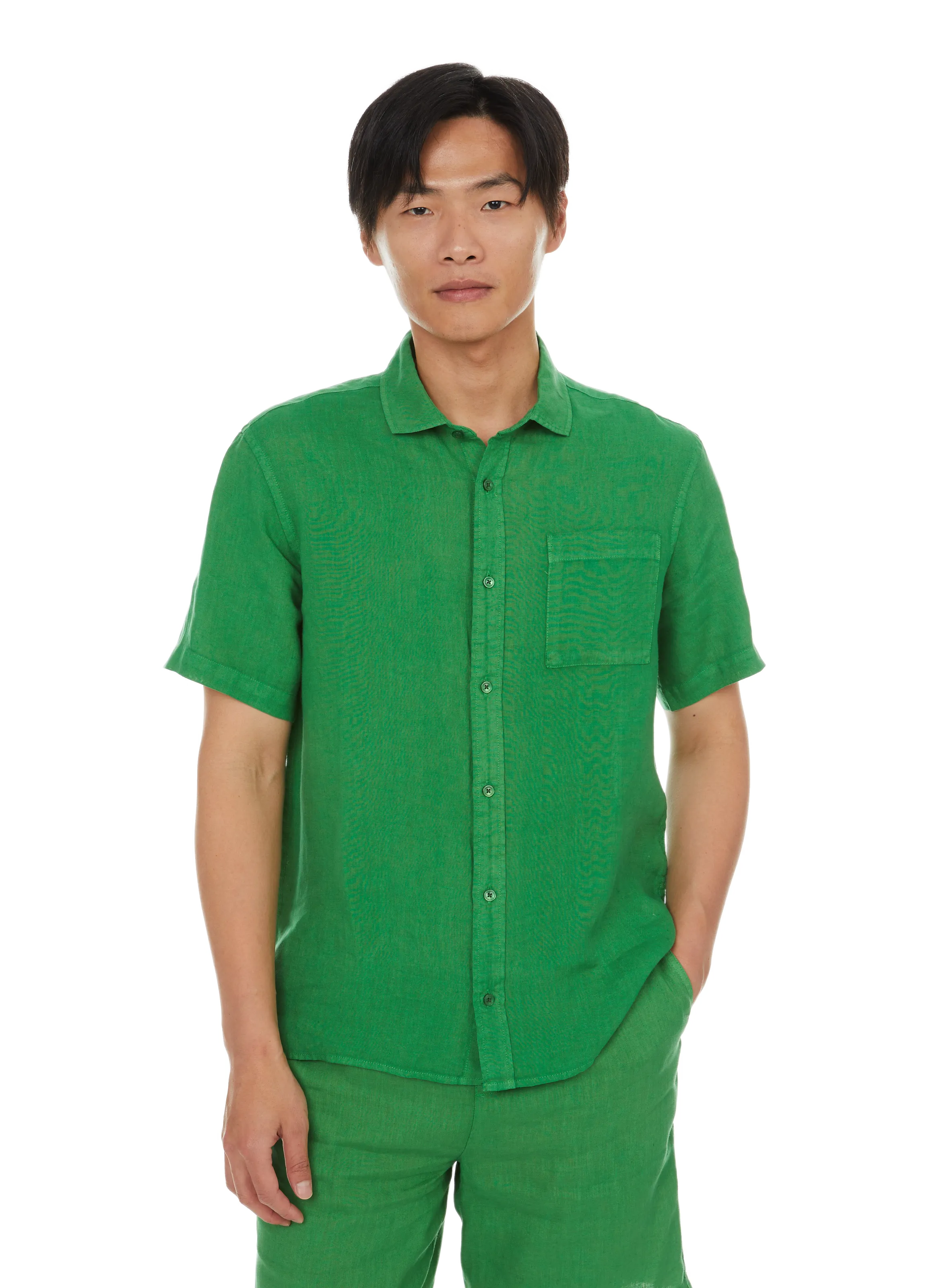 Harris wilson  Short-sleeved linen shirt  - Green