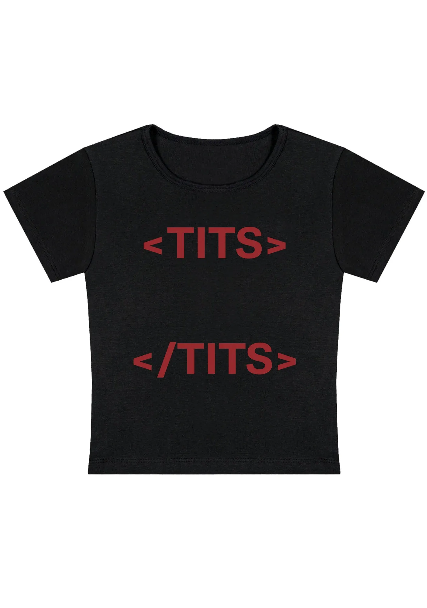 Hashtag Tites Y2K Baby Tee