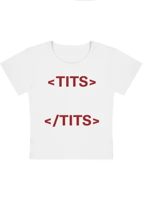 Hashtag Tites Y2K Baby Tee