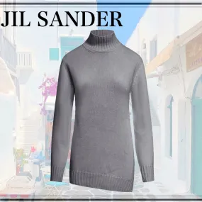 Jil Sander  |Crew Neck Casual Style Long Sleeves Plain Party Style