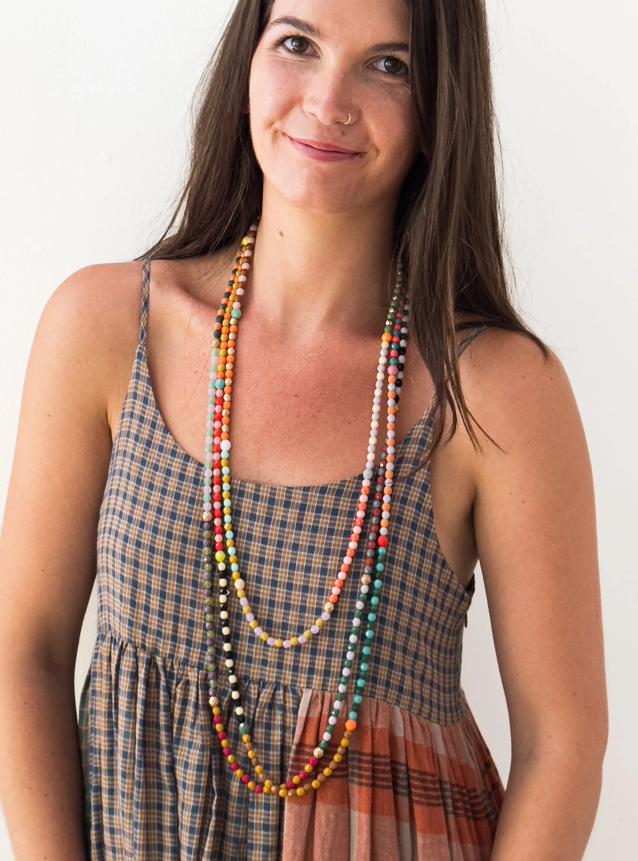 Long Colorful Bead Necklace