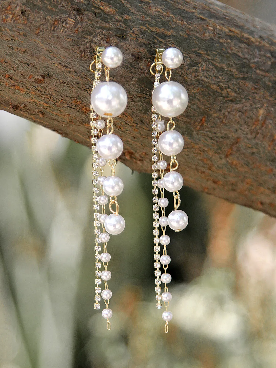 Long Pearl Drop Earrings