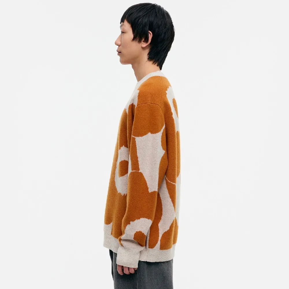 marimekko  |Crew Neck Flower Patterns Casual Style Unisex Wool Rib