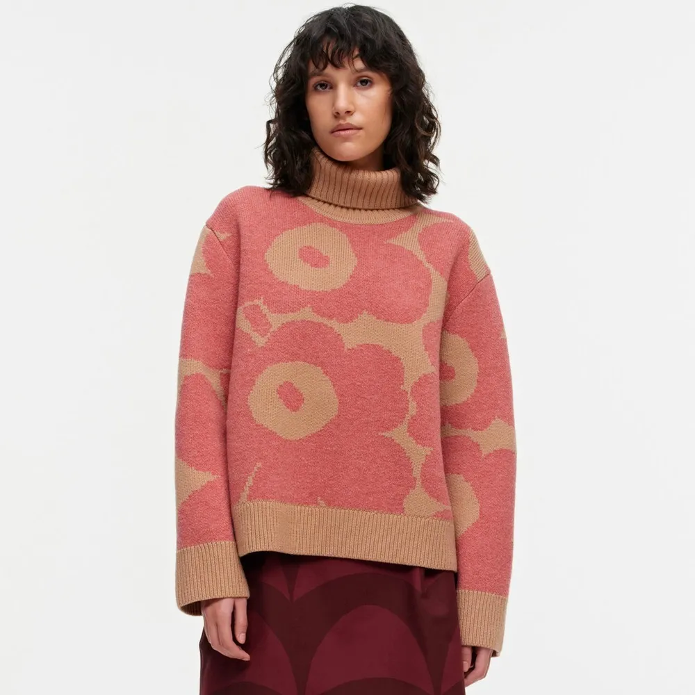 marimekko  |Flower Patterns Casual Style Wool Street Style Long Sleeves