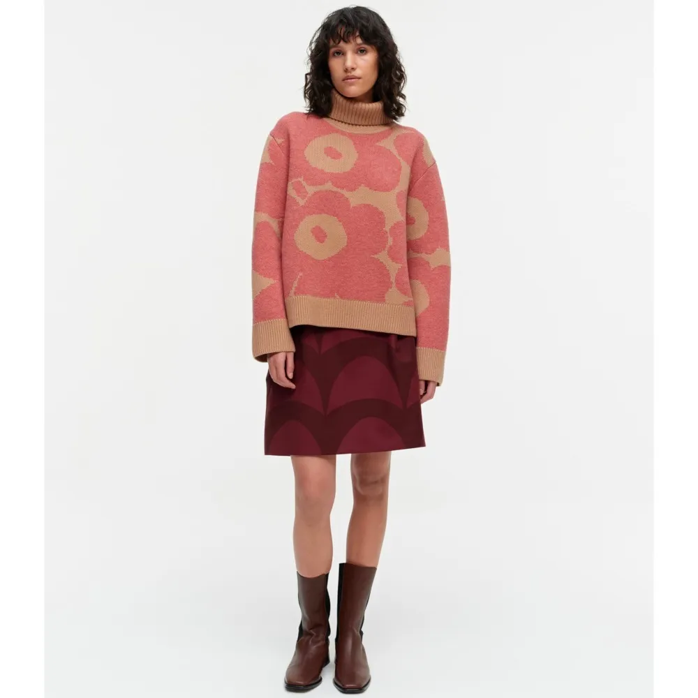 marimekko  |Flower Patterns Casual Style Wool Street Style Long Sleeves