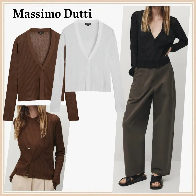 Massimo Dutti  |Casual Style Long Sleeves Plain Office Style Elegant Style