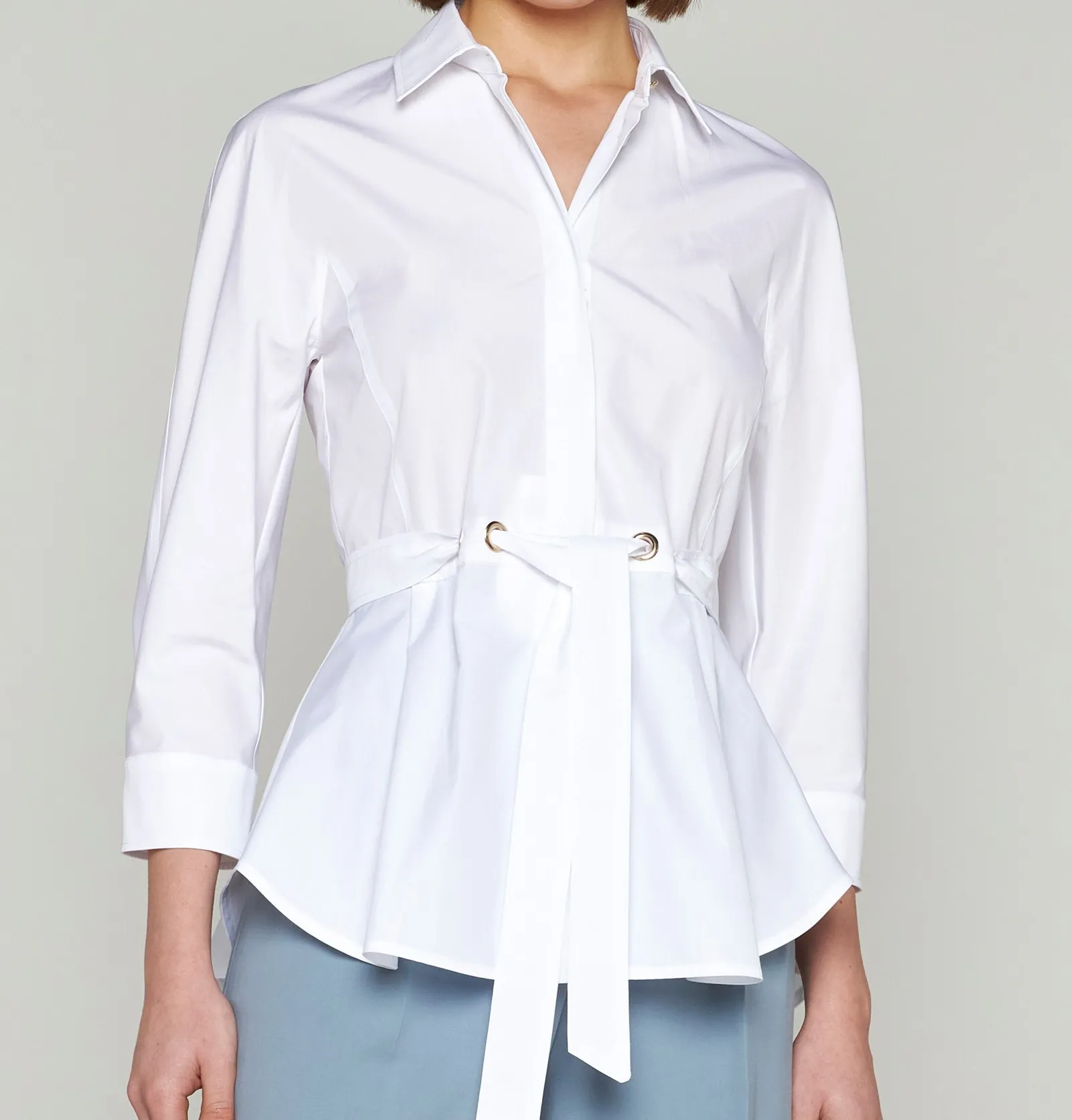 MaxMara  |Casual Style Peplum Cropped Plain Cotton Medium Party Style