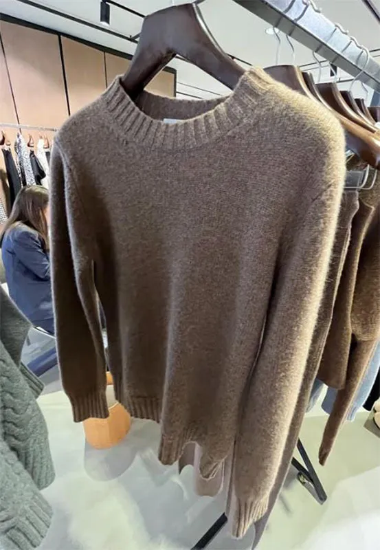 MaxMara  |Casual Style Wool Long Sleeves Plain Office Style