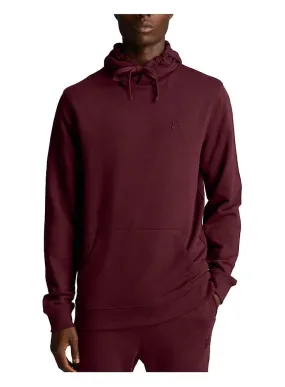 Men's Lyle & Scott Tonal Eagle Pullover Hoodie Burgundy