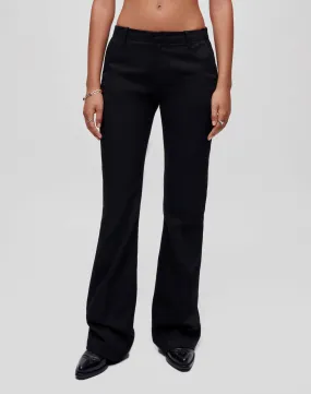 Mid Rise Flared Trouser - Black