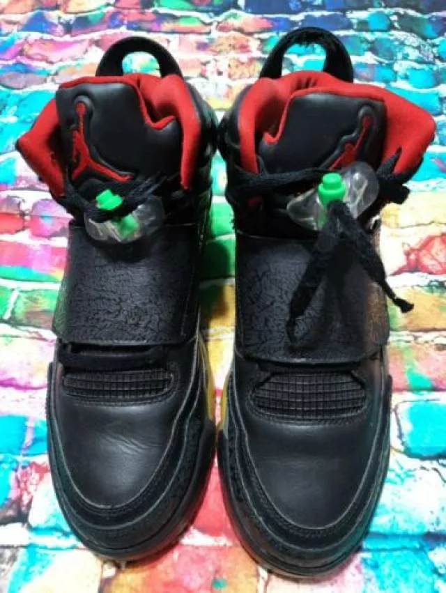 Nike air jordan retro son of mars yeezy black red green sz. 11.5 512245-006