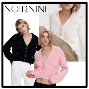 NOIRNINE  |Casual Style Logo Cardigans