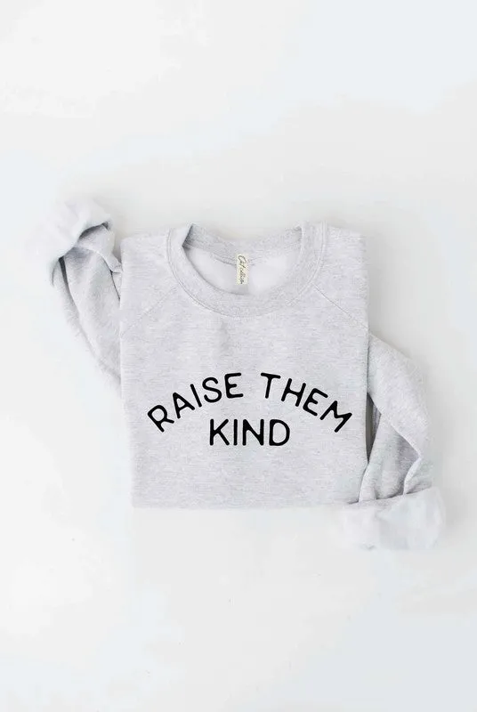 Oat Collective | Raise Them Kind Cropped Graphic Sweatshirt