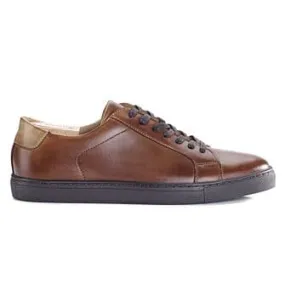 Patina Dark Chestnut Men's leather Trainers - INGLEWOOD