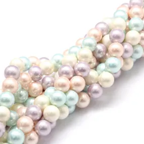 Pearl Beads, Shell Pearl Beads, Grade A, Round, Pastel Mix, 8mm