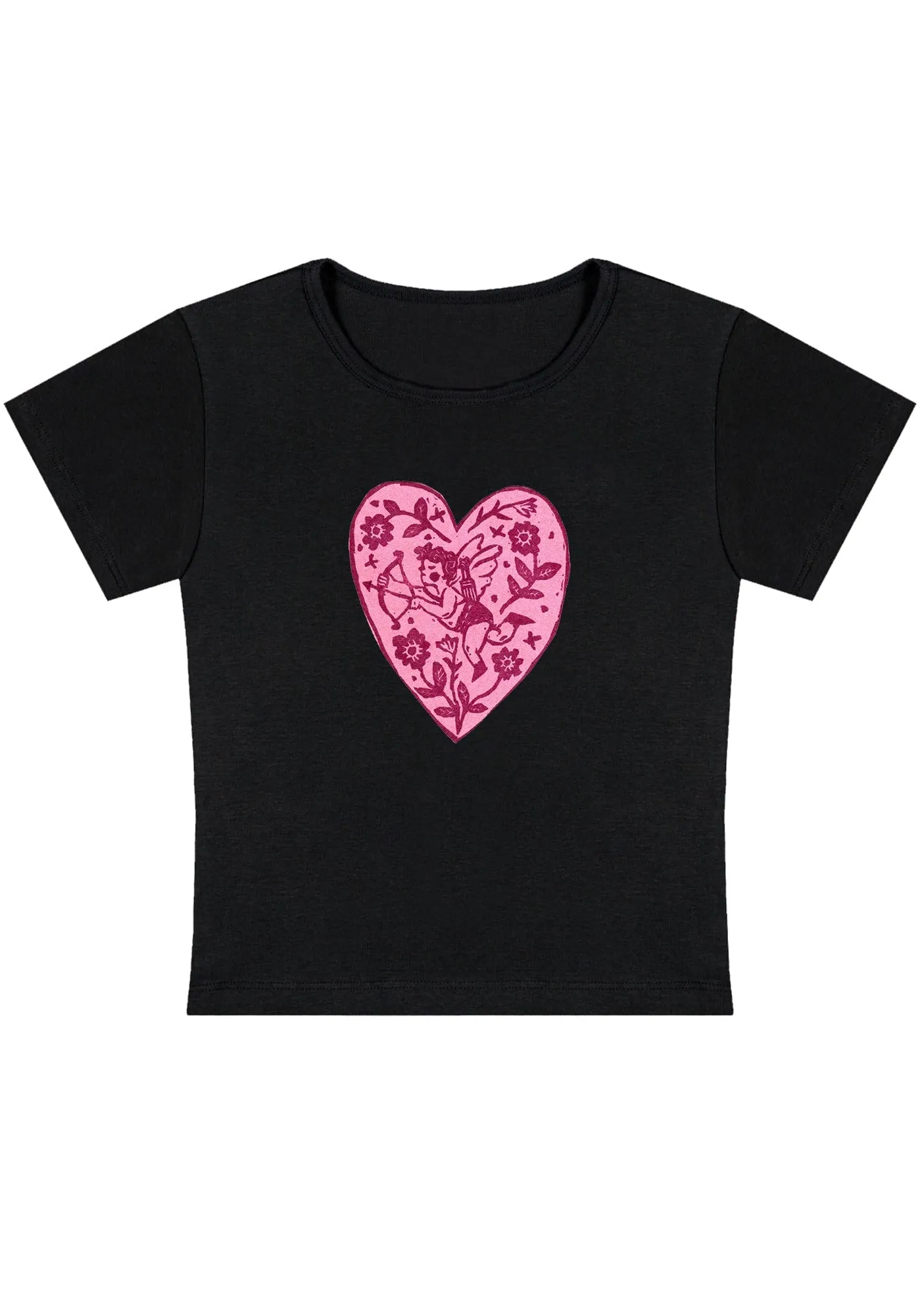 Pink Angel Heart Y2K Baby Tee