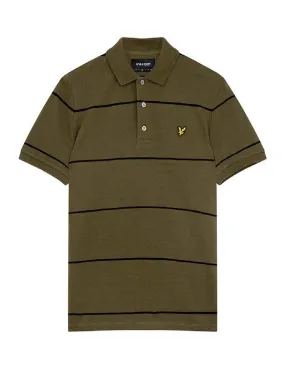 Polo manga corta Lyle Scott verde militar a rayas