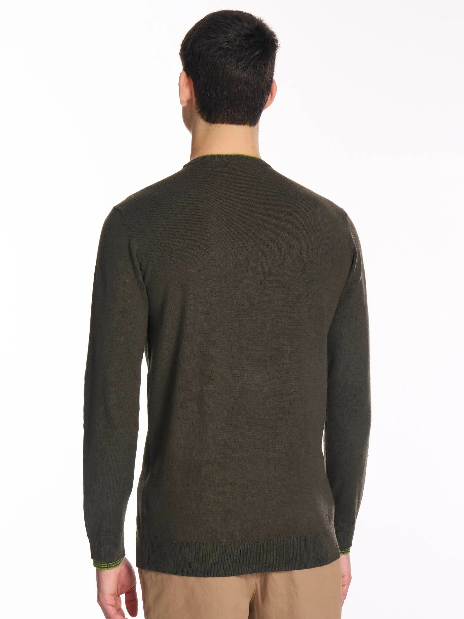 Pull girocollo in filato Sport Wool - Grigio Mel.