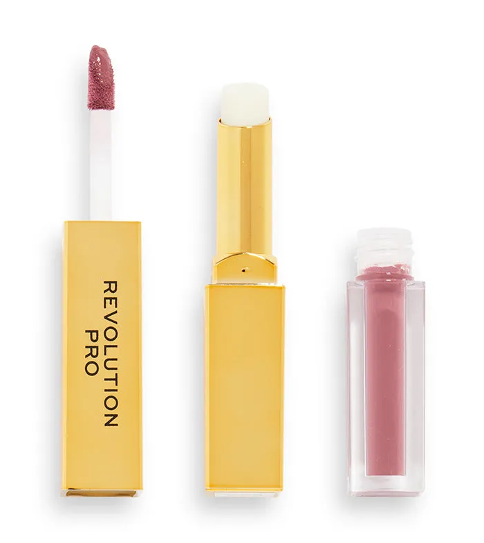 Revolution Pro - Dúo de labial líquido + bálsamo Supreme Stay 24HR - Seclusion