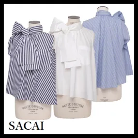 sacai  |Stripes Casual Style Nylon Sleeveless Cotton Office Style