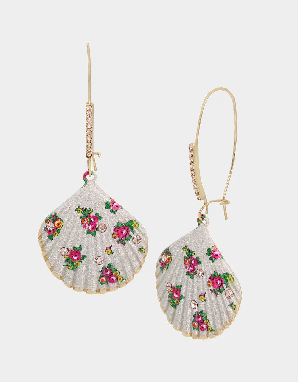 SHELL YEAH FLOWER SHELL HOOK EARRINGS WHITE