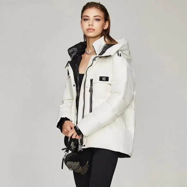 Short padded puffer coat for women