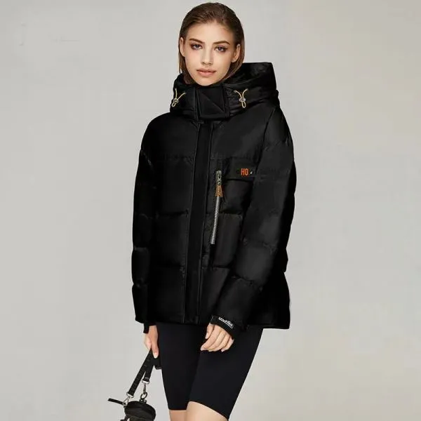 Short padded puffer coat for women