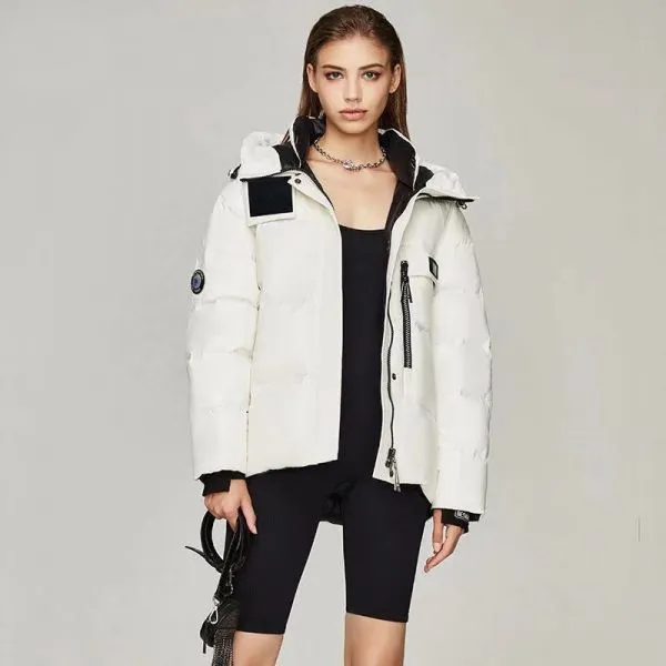 Short padded puffer coat for women