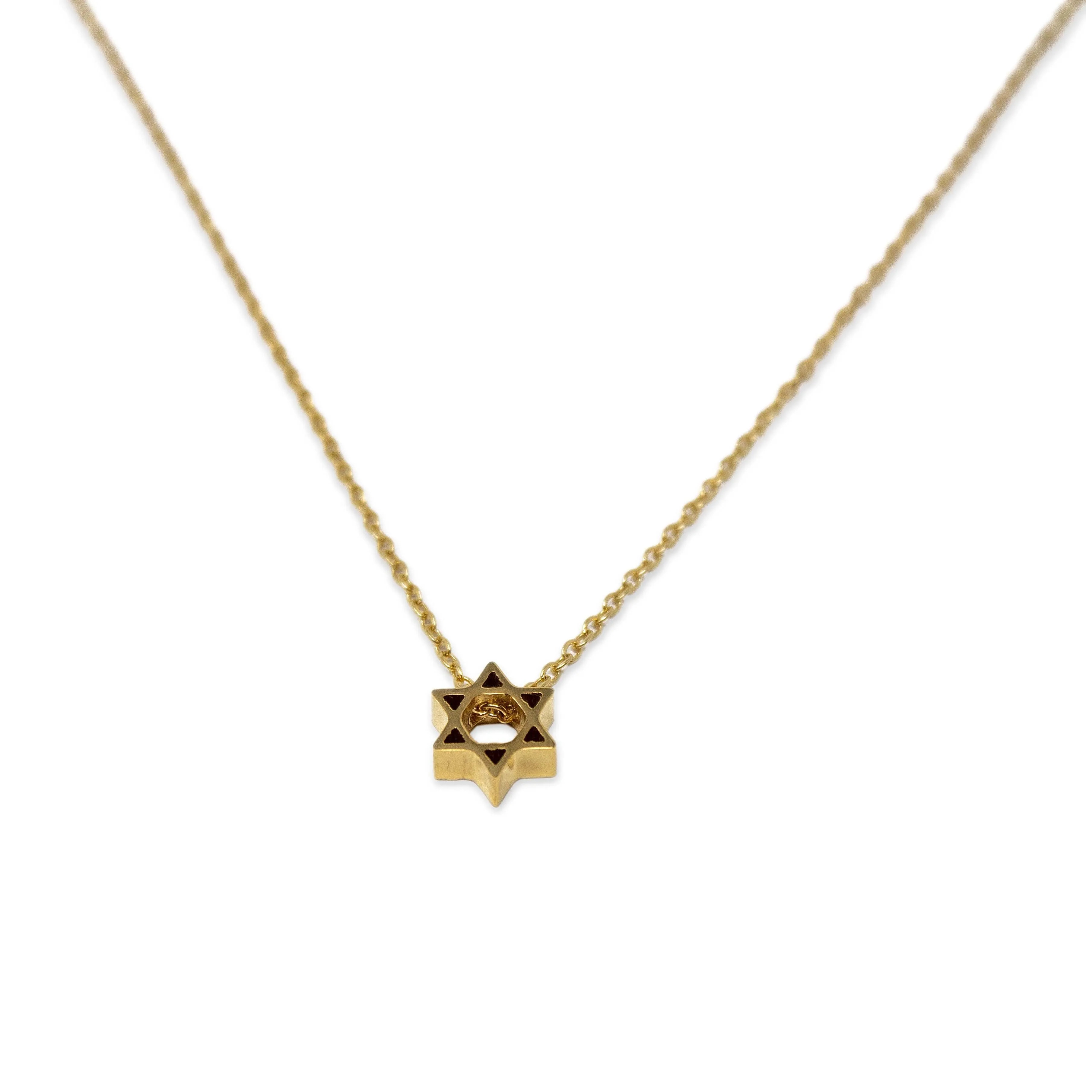 Stainless St Star of David Necklace Gold Pl