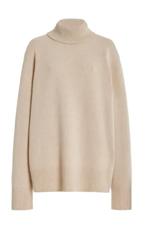 The Row Stepny Oversized Wool-Cashmere Turtleneck Sweater