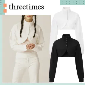 threetimes  |Casual Style Street Style Long Sleeves Plain Elegant Style