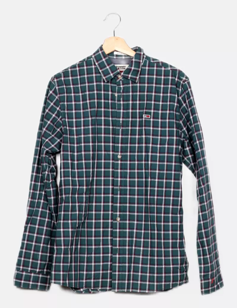 Tommy Hilfiger Camisa verde cuadros