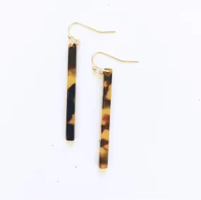 Tortoise Shell Bar Earrings