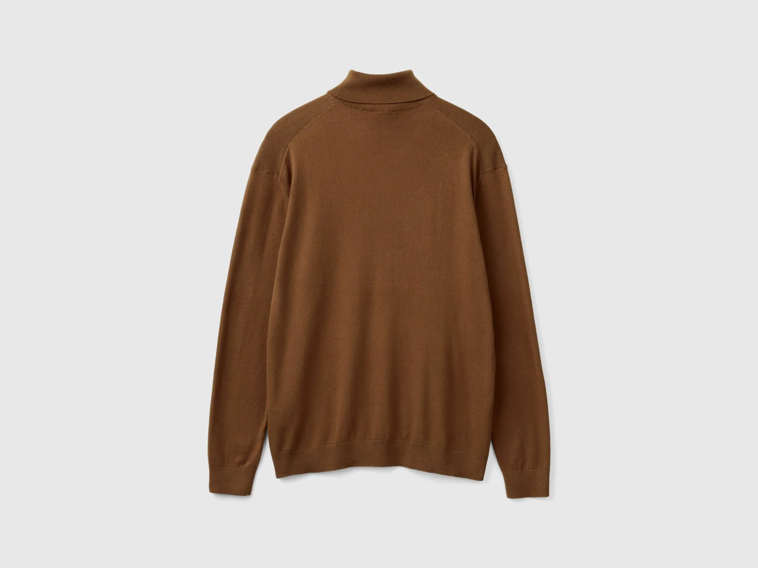 Turtleneck in lightweight cotton blend - Brown | Benetton