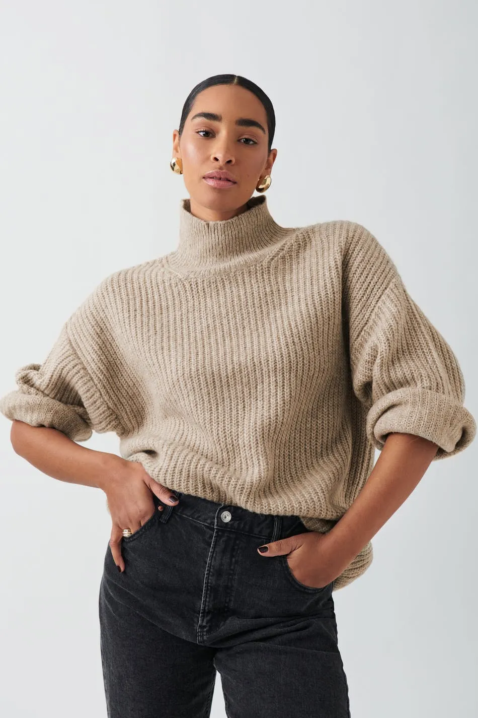 Turtleneck knit sweater