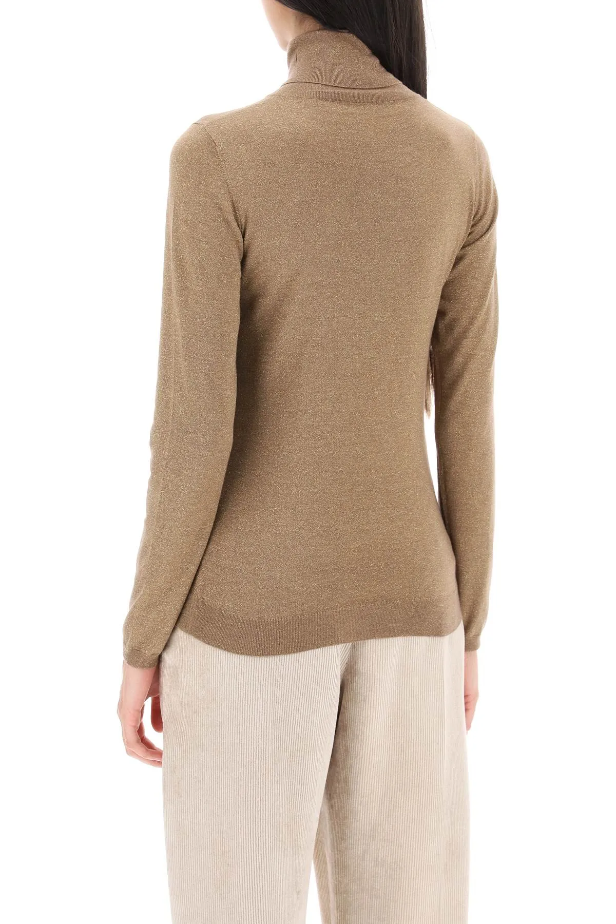 Turtleneck Sweater In Cashmere And Silk Lurex Knit