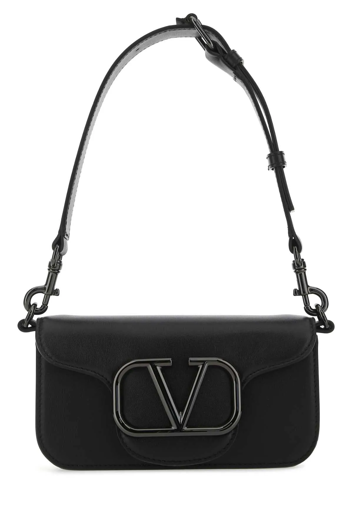 Valentino Garavani Black Leather Loc Shoulder Bag