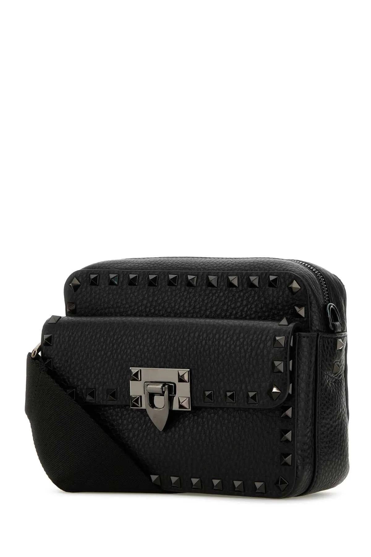 Valentino Garavani Black Leather Rockstud Crossbody Bag