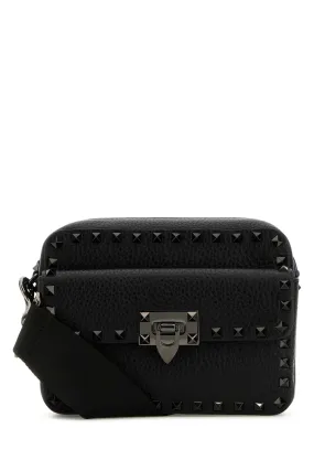 Valentino Garavani Black Leather Rockstud Crossbody Bag