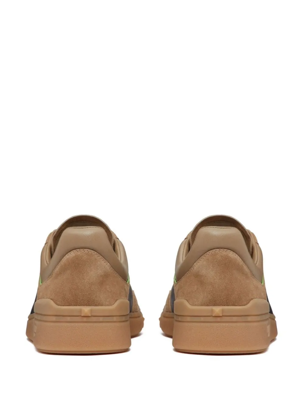 VALENTINO GARAVANI Mens Beige Sneakers with Studded Rubber Sole and Valentino Logo Detail