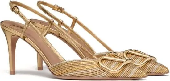 Valentino Garavani VLogo Signature slingback pumps Gold