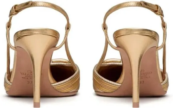 Valentino Garavani VLogo Signature slingback pumps Gold