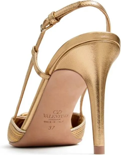 Valentino Garavani VLogo Signature slingback pumps Gold