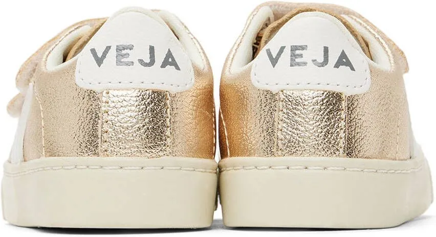 VEJA Baby Gold & White Leather Esplar Sneakers