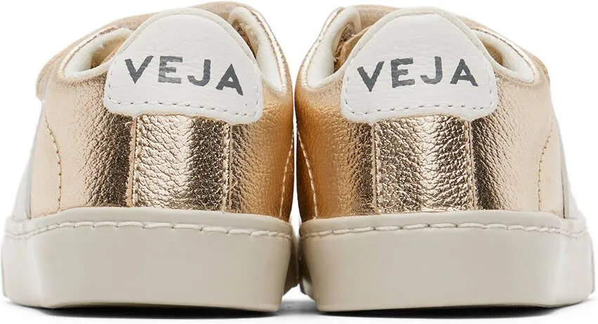 VEJA Baby Gold & White Leather Esplar Sneakers