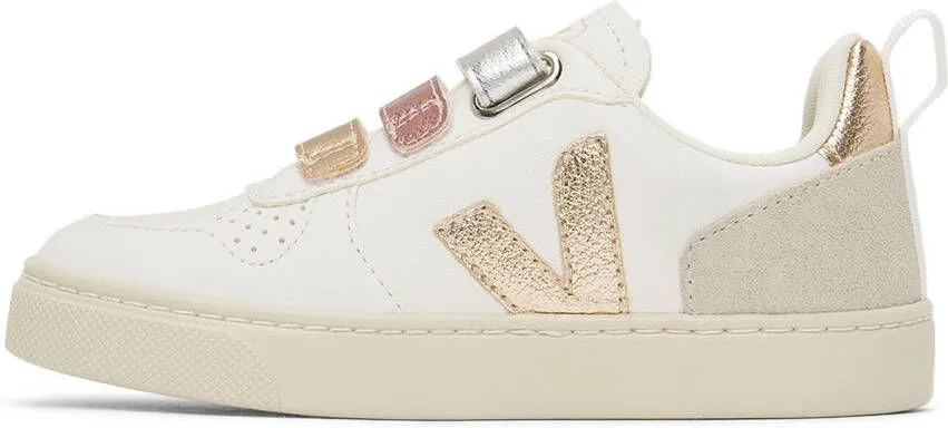 VEJA Baby White & Multicolor V-10 Sneakers