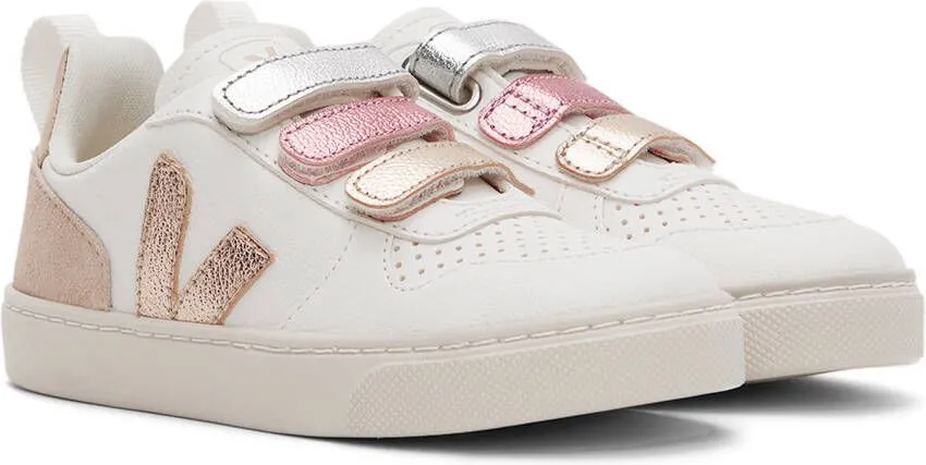 VEJA Baby White & Multicolor V-10 Sneakers