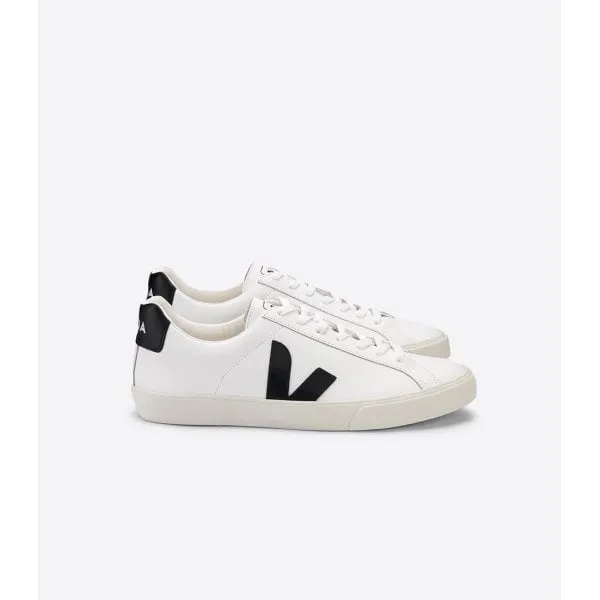 Veja Esplar Leather Trainer in White Black